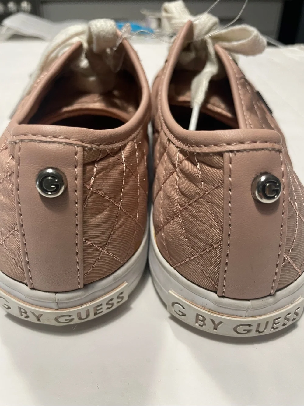 GUESS G Backer Z Quilted Blush Quilted Lace-Up Sneaker size 9M